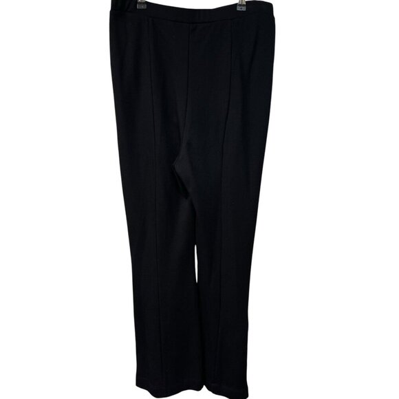 Soft Surroundings Pointe Pants Womens Large Wide Leg Zipper Ankle Black Pull on - Picture 3 of 6
